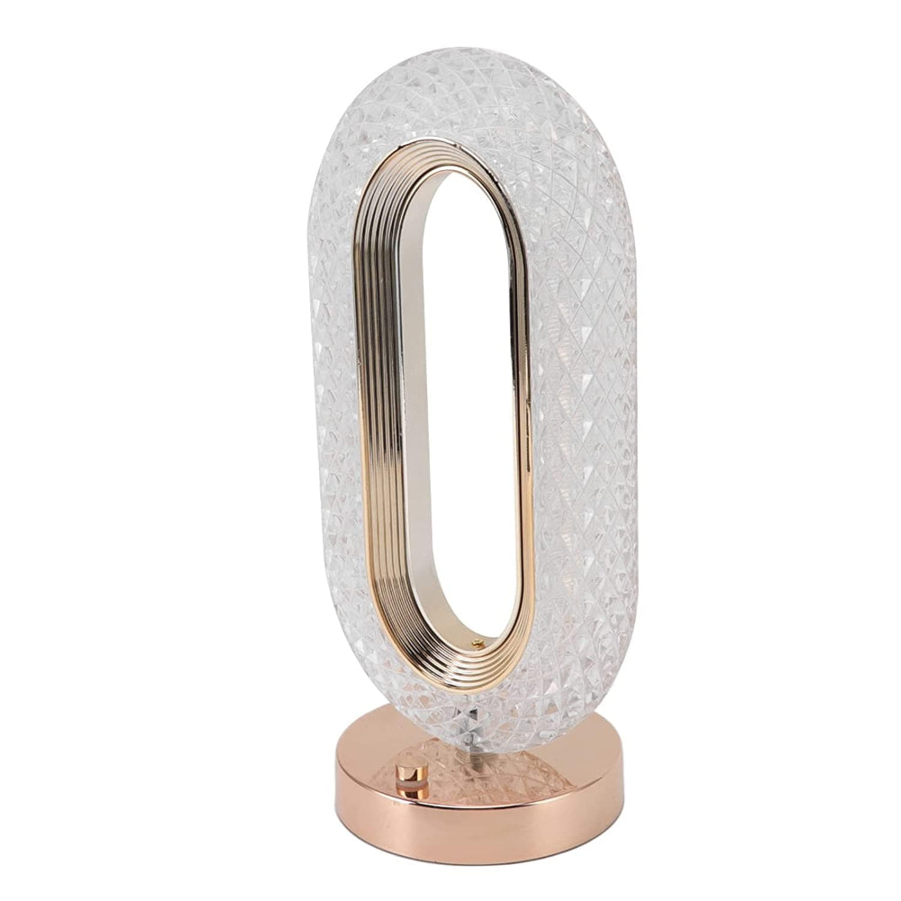 Aerbes Rechargeable LED Table Lamp With Crystal Design, Automatic Color Changes, USB Charging Cable, Run Time 12H, Battery 1000Mah PO-6278ABTD34, AB-TD34