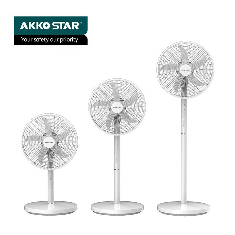 Akko Star, Rechargeable Fan 16' Table/Stand Fan, Emergency Fan, Led Lights, Ac/Dc Operated, Up To 20 Hours On Battery, Built-In Usb Charger