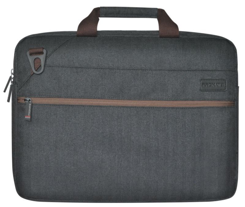 Promate, Contemporary Design Messenger Bag for Laptops Up to 16, Black