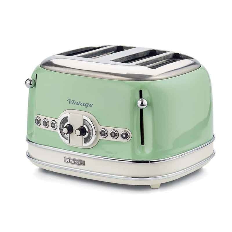 Ariete, Vintage Toaster 4 Slices 1630W Green, 0156/04