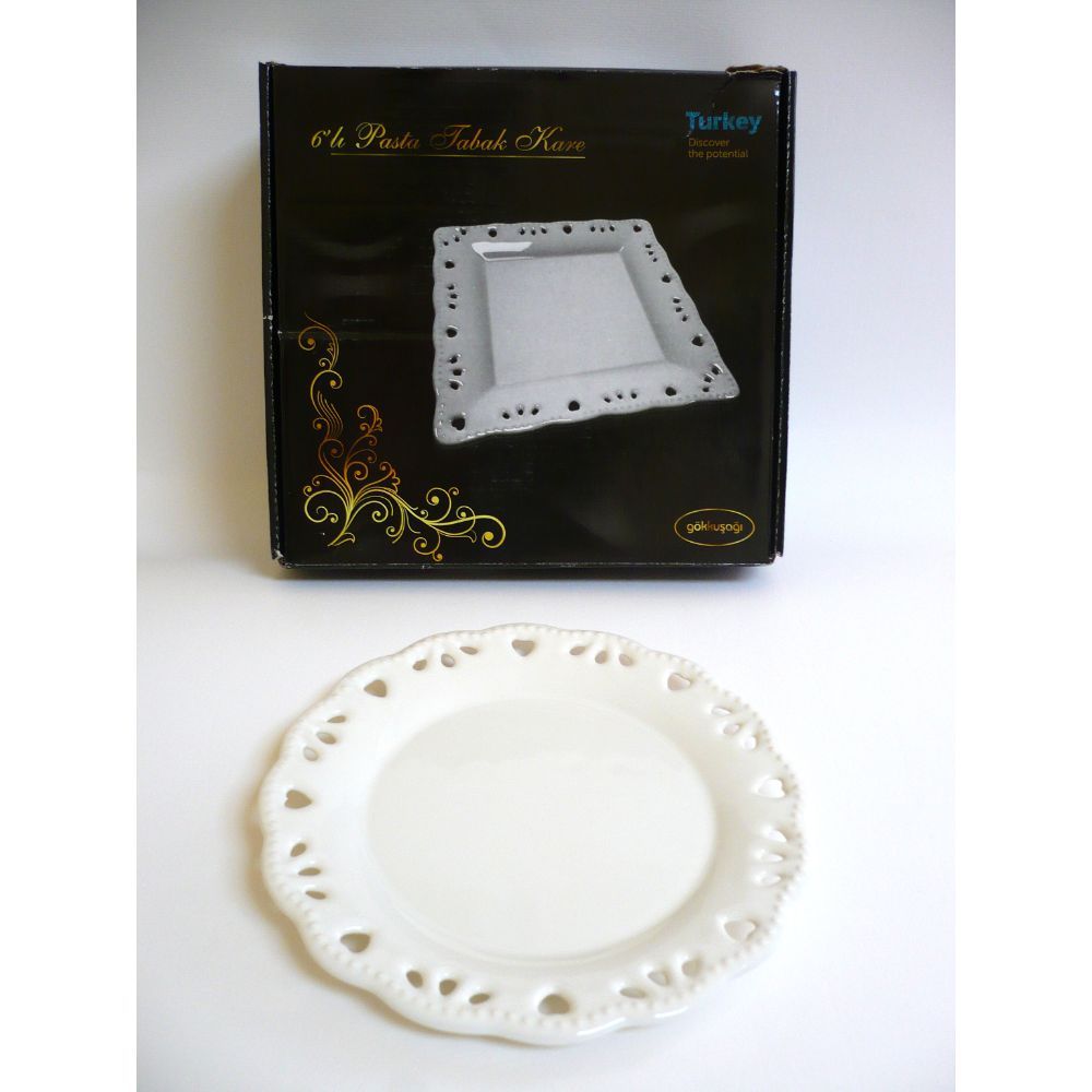 Arow, 6Pc Round Plates Embossed 19Cm