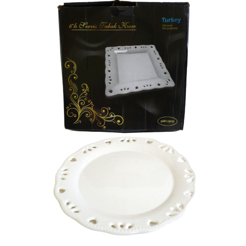 Arow, 6Pc Round Plates Embossed 26.5Cm