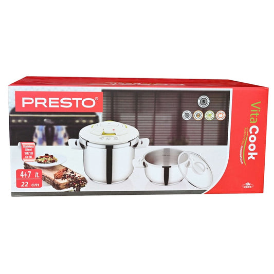 Presto, Pressure Cooker 7L + 4L White