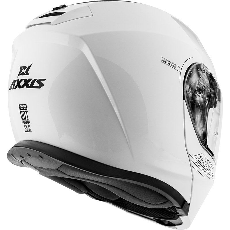 Axxis, Helmet Gecko Solid Gloss Pearl White, Available in Different Sizes