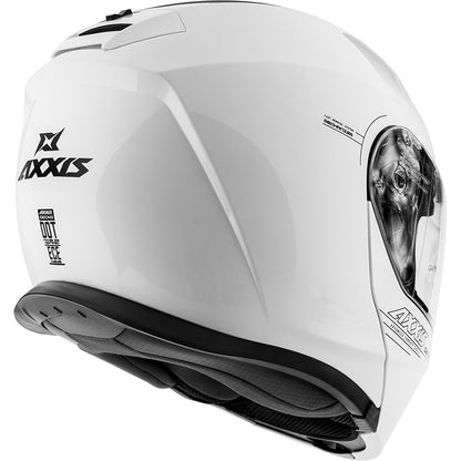 Axxis, Helmet Gecko Solid Gloss Pearl White, Available in Different Sizes