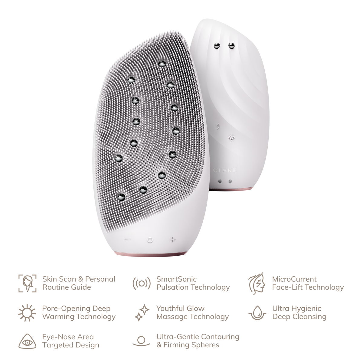 Geske, Sonic Thermo Facial Brush & Face-Lifter | 8 in 1, Available in Different Colors
