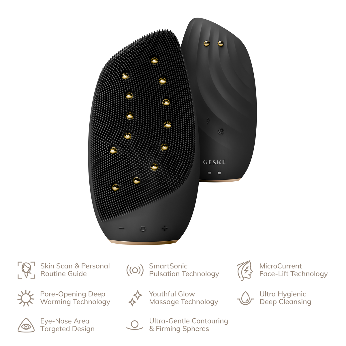 Geske, Sonic Thermo Facial Brush & Face-Lifter | 8 in 1, Available in Different Colors