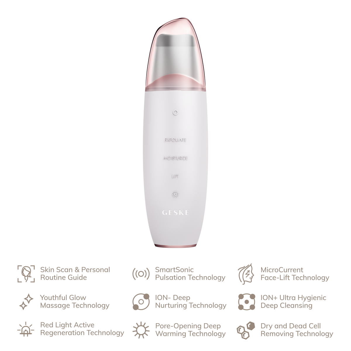 Geske, MicroCurrent Skin Scrubber & Blackhead Remover | 9 in 1, Available in Different Colors