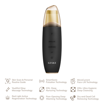 Geske, MicroCurrent Skin Scrubber & Blackhead Remover | 9 in 1, Available in Different Colors