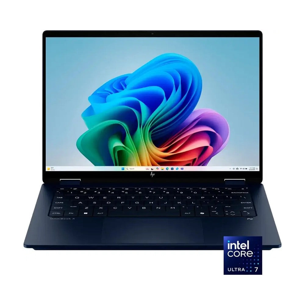 HP, Omnibook X Flip 14-Fm0023Dx, Intel Core Ultra 7 256V, 1Tb Ssd, 16Gb Ddr5, 14.0 Inch Touch, 1920X1200, Intel Arc Graphics 140V, Atmospheric Blue, W11H, 1 Year Warranty