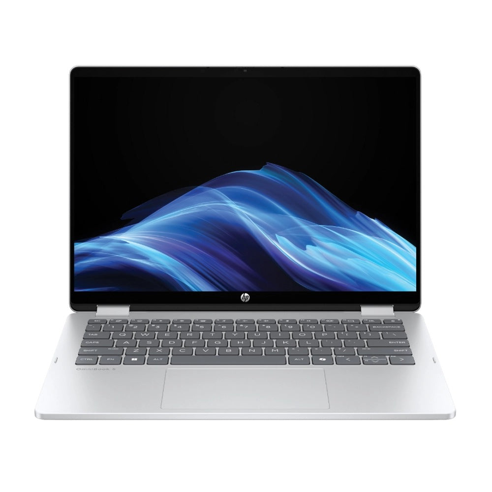 HP, Omnibook 5 Flip 2-In-1 14-Fp0013Dx, Intel Core 5 120U, 512Gb Ssd, 8Gb Ddr5, 14.0 Inch Touch, 1920X1200, Integrated Intel Graphics, Glacier Silver, W11H, 1 Year Warranty