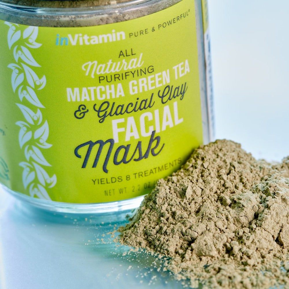 InVitamin, All Natural Purifying Matcha Green Tea & Glacial Clay Facial Mask