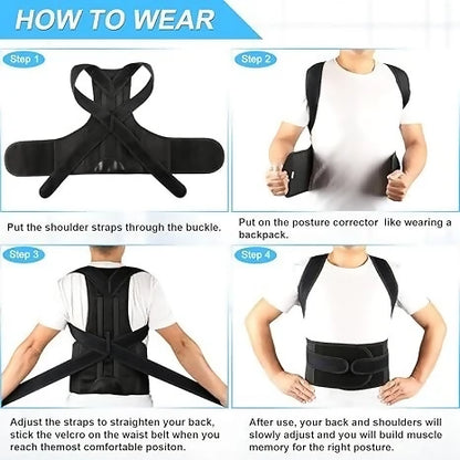 Adjustable back posture corrector and lumbar support brace