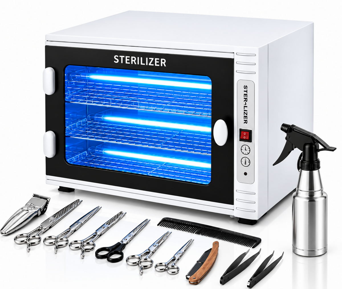 Nail Tool Cleaning Cabinet with UV Light & Timer 15L