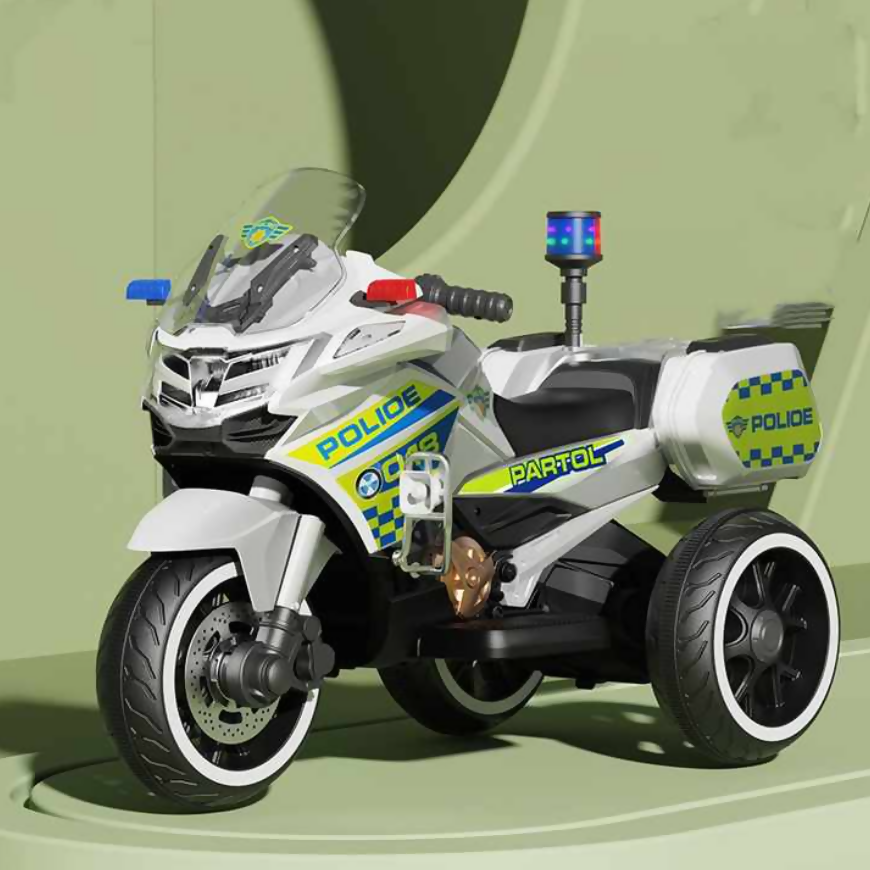 Three-Wheeled Kids Electric Motorcycle – Bluetooth, LED Lights & Remote Control (Ages 3–8)