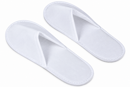 La Perla Tech, White Disposable Slippers, Cotton Closed Toe Spa Slippers, 6414202116958