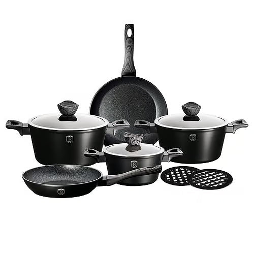 Berlinger, 10 Pcs Cookware Set Ebony Smoked Wood