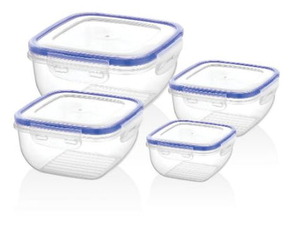 Bager, Cook&Lock Square Storage Container Set 4 Pcs (500+900+1500+2400 Ml) (Std)