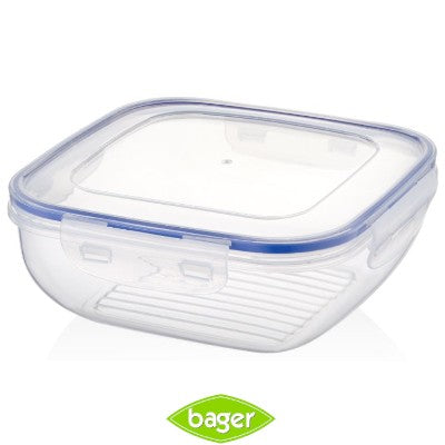 Bager, Cook&Lock Square Storage Container 2800 Ml (Shallow)