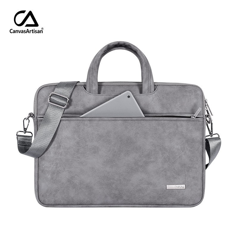 Canvasartisan, Business Laptop Bag L11-C22 Gray, High Qaulity Leather, Available in Different Sizes