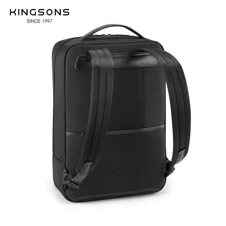 Kingsons, KS3323W High-Density 17L Business Backpack ? 1800D polyester + microfiber leather, Water-resistant, Shockproof