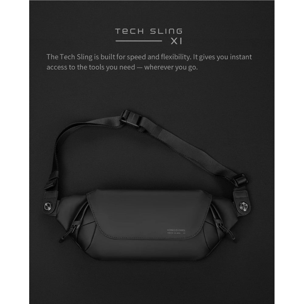 Kingsons, KS3248W Compact EDC Sling ? Water-Proof Crossbody with Magnetic Buckle