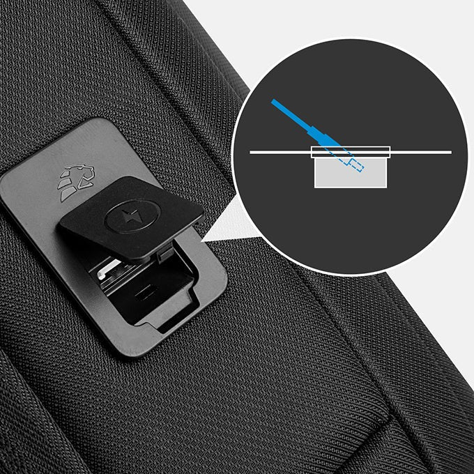Kingsons, KS3288W-A Chest Sling Bag ? Waterproof High-Quality Material, TSA Pocket, USB Charging