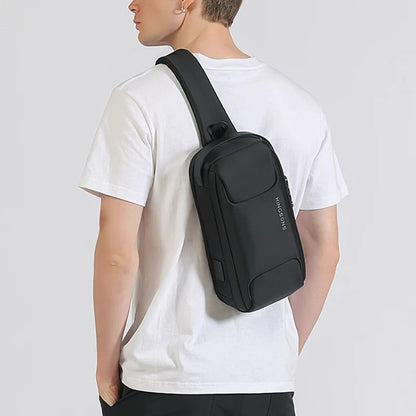 Kingsons, KS3288W-A Chest Sling Bag ? Waterproof High-Quality Material, TSA Pocket, USB Charging