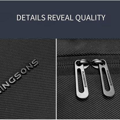 KINGSONS KS25458 18L Ergonomic Business Laptop Backpack, Waterproof, Scratch-Resistant Travel Commuter Bag Black