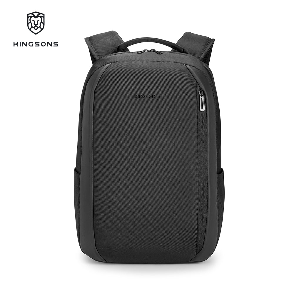 KINGSONS KS25458 18L Ergonomic Business Laptop Backpack, Waterproof, Scratch-Resistant Travel Commuter Bag Black