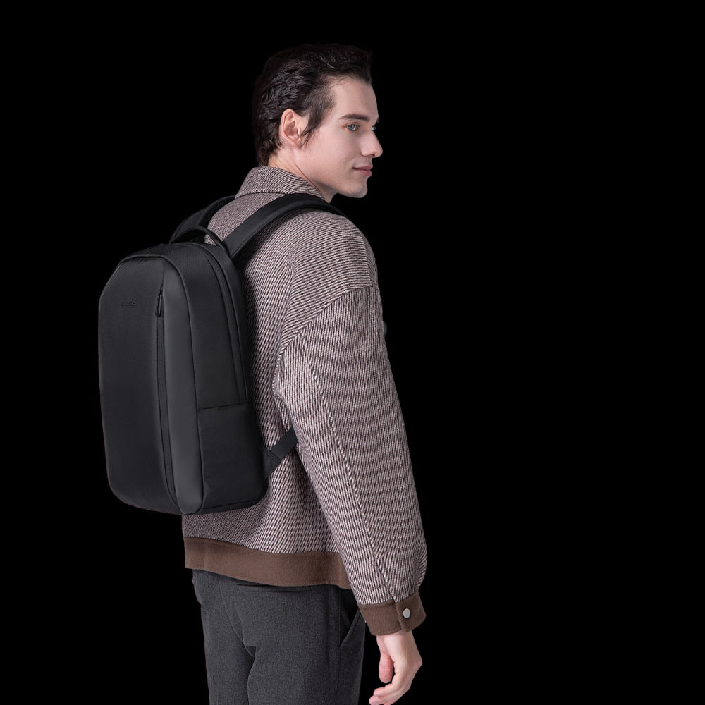 KINGSONS KS25458 18L Ergonomic Business Laptop Backpack, Waterproof, Scratch-Resistant Travel Commuter Bag Black