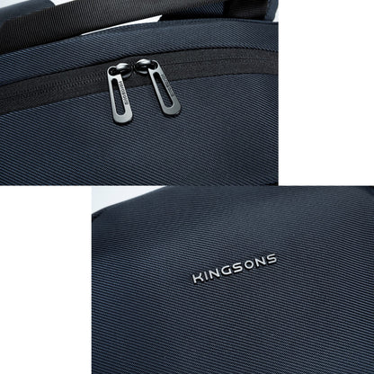 KINGSONS KS25458 18L Ergonomic Business Laptop Backpack, Waterproof, Scratch-Resistant Travel Commuter Bag Blue