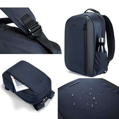 KINGSONS KS25458 18L Ergonomic Business Laptop Backpack, Waterproof, Scratch-Resistant Travel Commuter Bag Blue