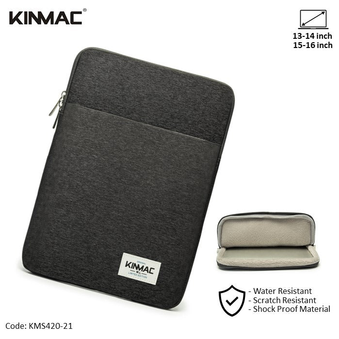 Kinmac, Vertical Design Sleeve Kms420  Black, Vertical Design, Soft Interior Lining & Water-Resistant, Available in Different Sizes