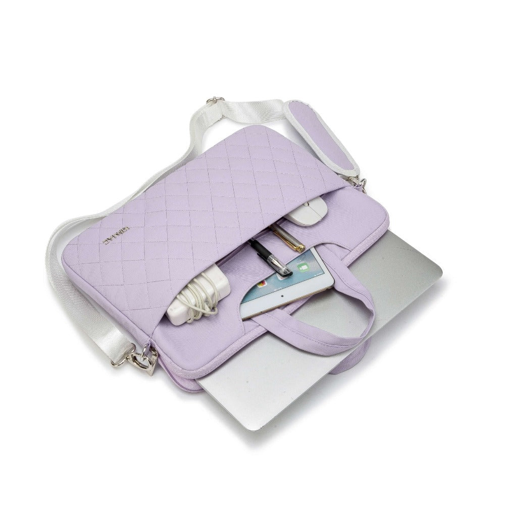 Kinmac, Business Laptop Bag Kmc432 Purple Embroidery, High Quality, Soft Interior Lining & Water-Resistant, Available in Different Sizes