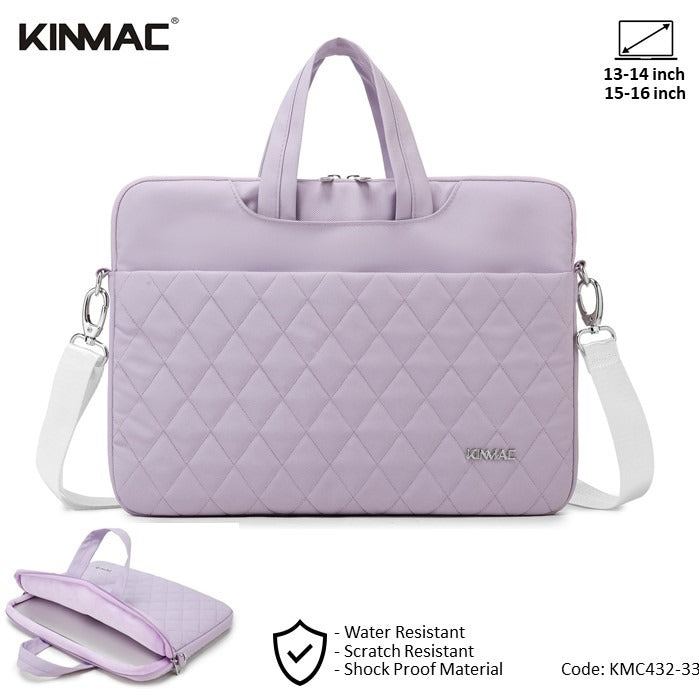 Kinmac, Business Laptop Bag Kmc432 Purple Embroidery, High Quality, Soft Interior Lining & Water-Resistant, Available in Different Sizes