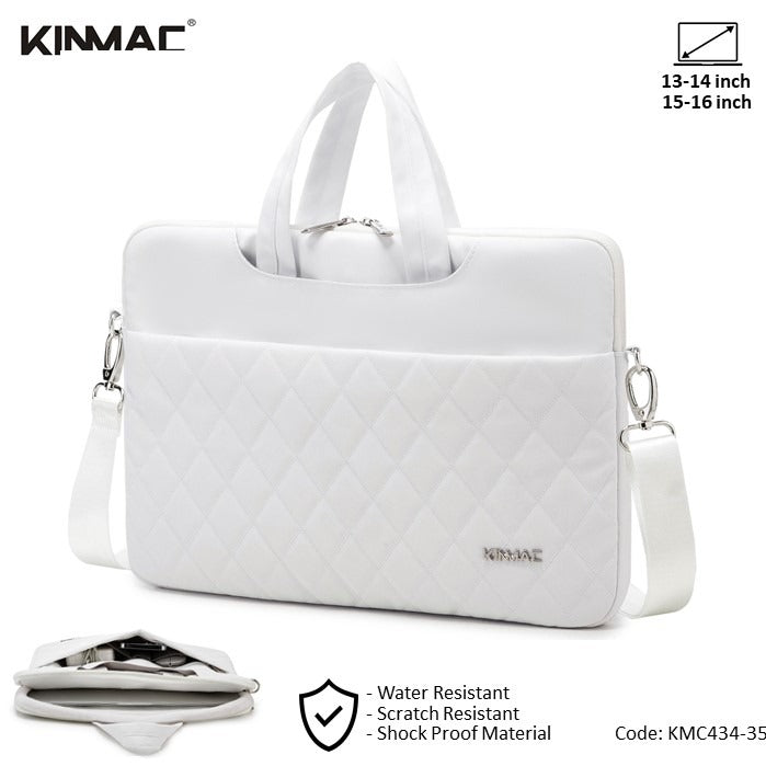 Kinmac, Business Laptop Bag Kmc434 White Embroidery, High Quality, Soft Interior Lining & Water-Resistant, Available in Different Sizes