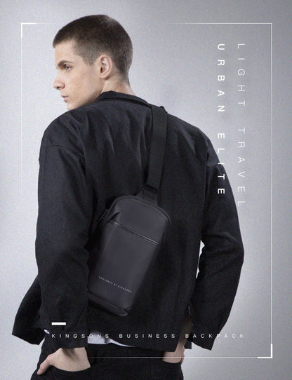Kingsons, Multifunctional Chest Bag Ks3211W Black Water-Resistant, Shock-Resistant, Slim Deisgn