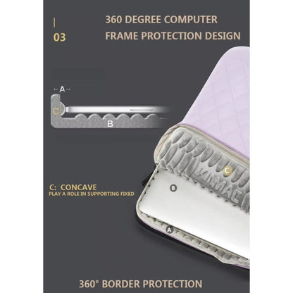 Kinmac, Vertical Design Sleeve KMC457-58 Purple Embroidery, High Quality, Soft Interior Lining & Water-resistant, Available in Different Sizes