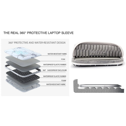 Kinmac, Vertical Design Sleeve Kmc463-64 Black Pu, Full Protection & Water-Resistant