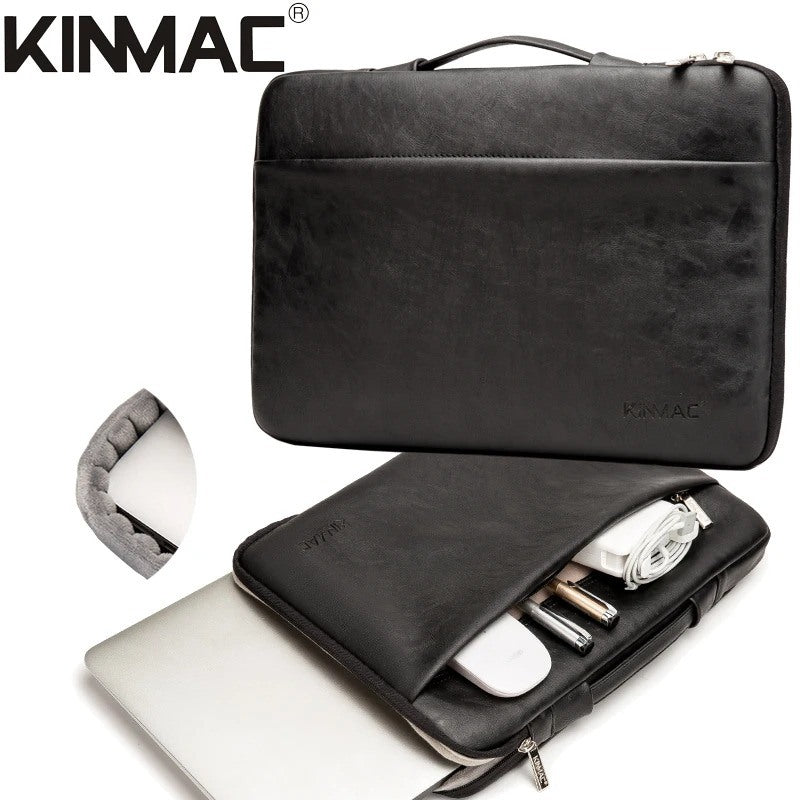 Kinmac, Vertical Design Sleeve Kmc463-64 Black Pu, Full Protection & Water-Resistant