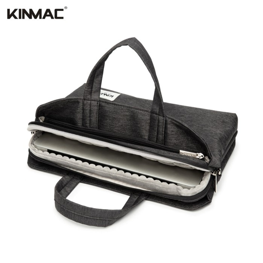 Professional KINMAC Laptop Bag KMC 468-69: Premium PU Leather, Water-Resistant, 3-Compartment Storage [13-14 Inch]