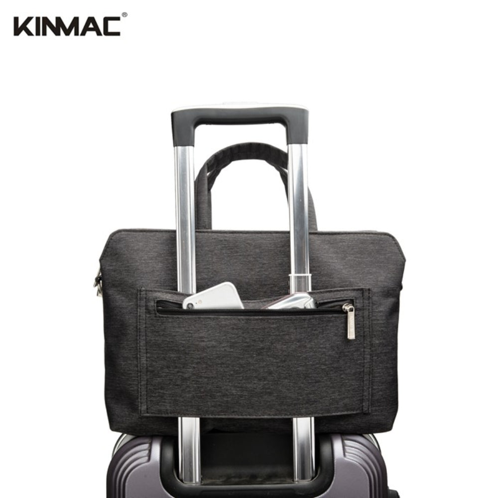 Professional KINMAC Laptop Bag KMC 468-69: Premium PU Leather, Water-Resistant, 3-Compartment Storage [13-14 Inch]