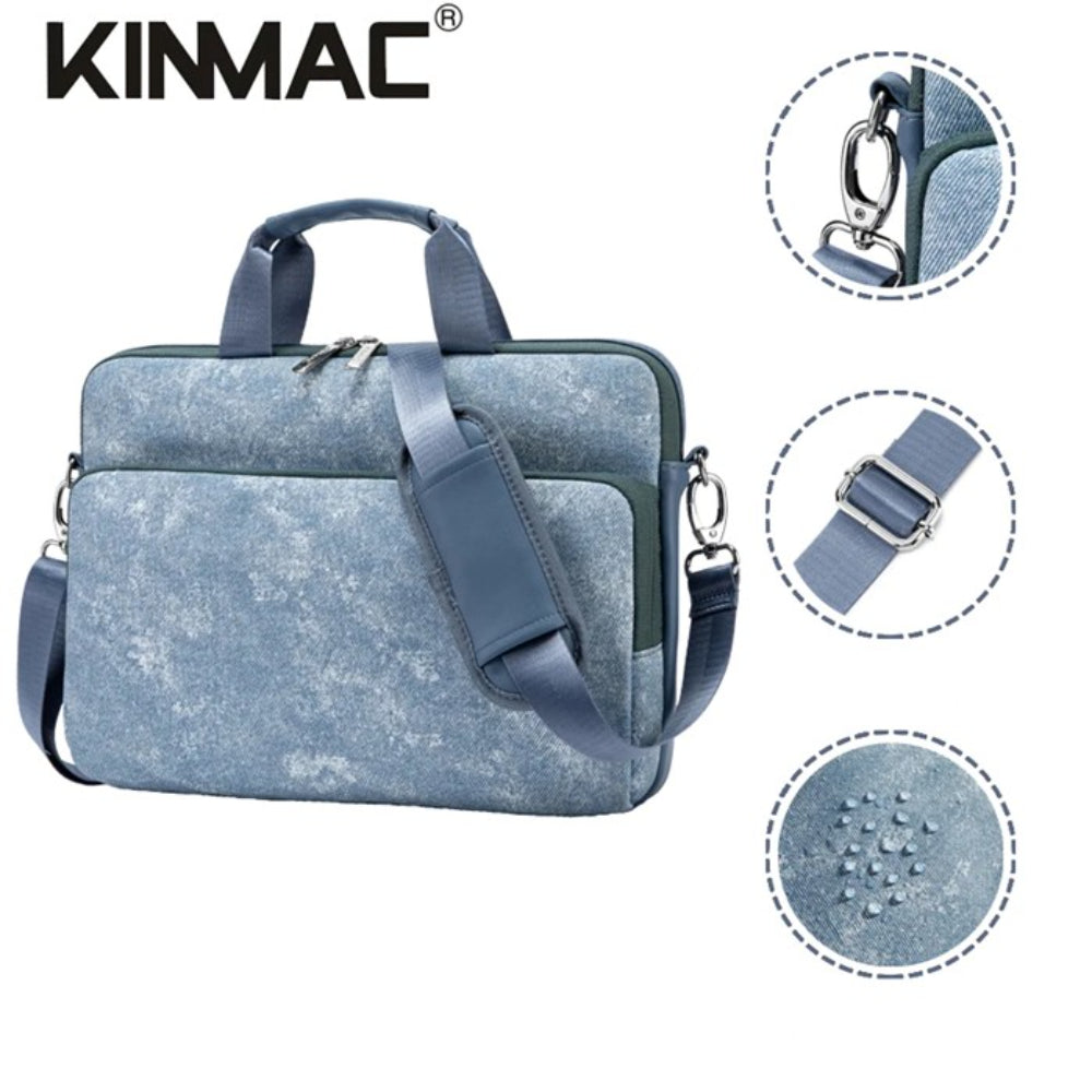 Kinmac 360 Degree Shockproof Embossed Leather Laptop Case KMC474-75 Denim with Military Grade Protection, Available in Different Sizes