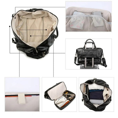 KINMAC Premium Leather Waterproof Gym Bag for Men & Women KMC481-82 Travel Duffel Bag with Shoe Compartment, Dry/Wet Separation, Available in Different Colors