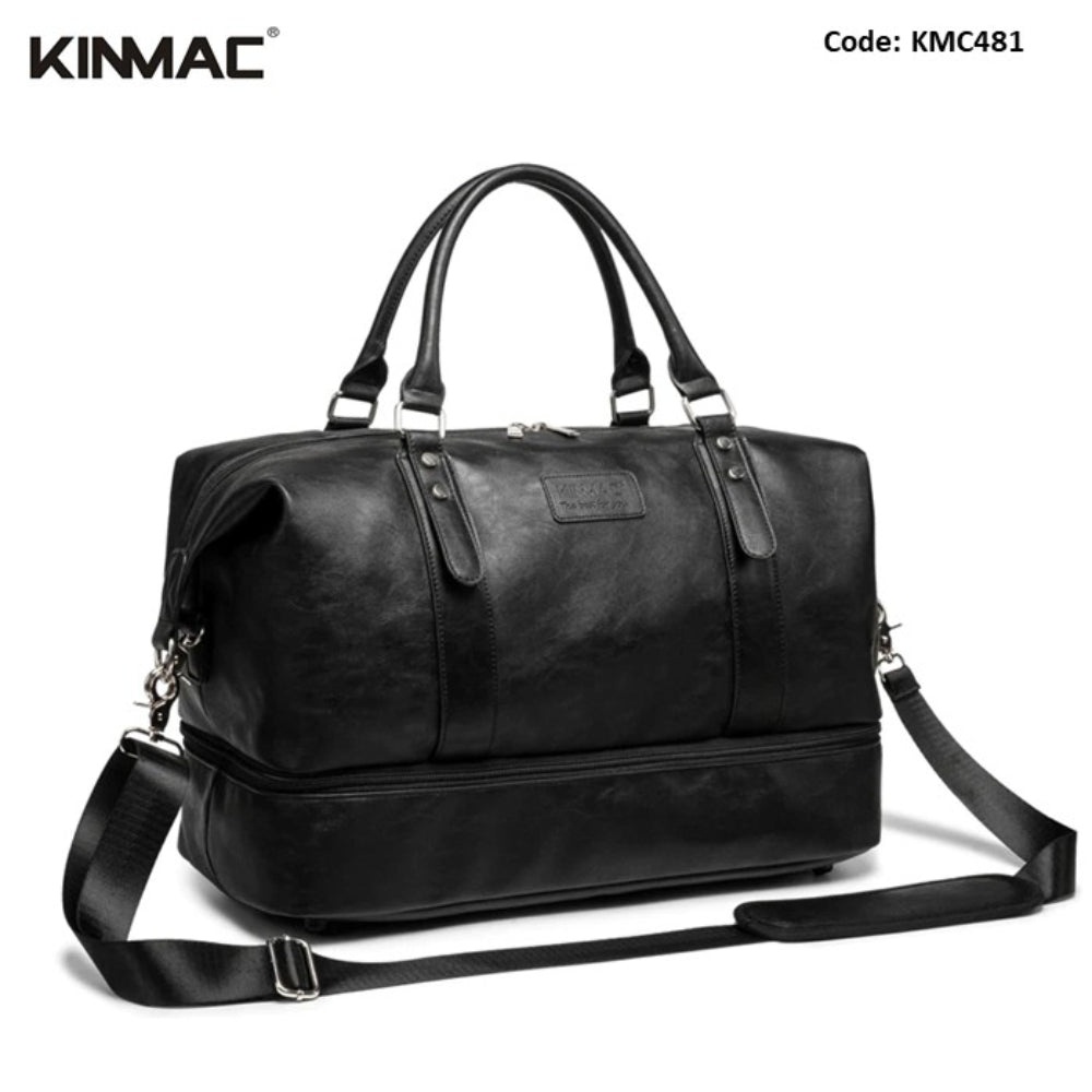 KINMAC Premium Leather Waterproof Gym Bag for Men & Women KMC481-82 Travel Duffel Bag with Shoe Compartment, Dry/Wet Separation, Available in Different Colors