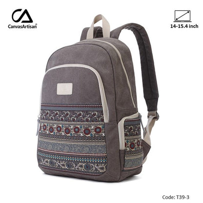 Canvasartisan, Backpack T39-3 (14 - 15.4 Inch) Gray, Durable, Water-Resistant & Light Weight