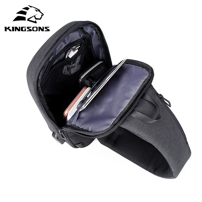 Kingsons, Multifunctional Chest Bag Ks3173W Dark Gray Water-Resistant, Shock-Resistant