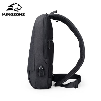 Kingsons, Multifunctional Chest Bag Ks3173W Dark Gray Water-Resistant, Shock-Resistant