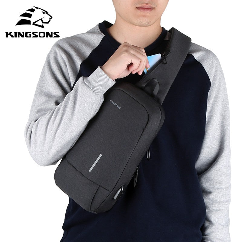 Kingsons, Multifunctional Chest Bag Ks3173W Dark Gray Water-Resistant, Shock-Resistant